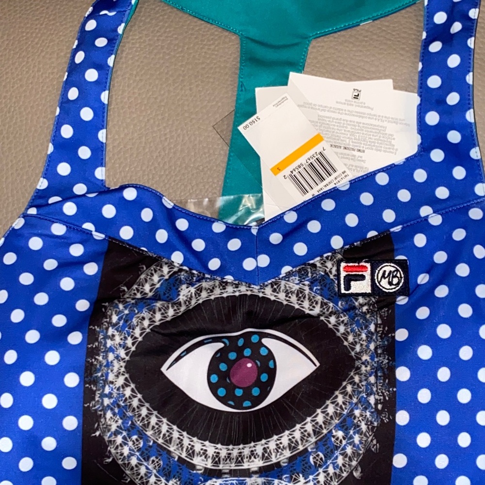 Fila Evil Eye Preppy Tank Top Atleisure Polka Dot Tennis PickleBall Size S M New - Picture 12 of 16
